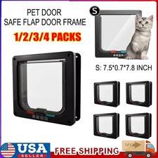 1-4X Pet Door Cat Puppy Dog Lockable Safe Flap Door Frame Free Entry Exit ABS