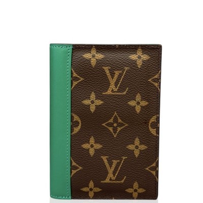 Louis Vuitton Passport Cover Brown Green Calfskin Monogram (rg041926a1)