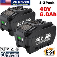 1-2X 40V 6.0Ah Battery for Makita 40V BL4040 BL4050 Replacement Battery Cordless