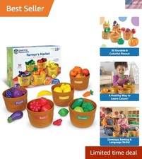 Montessori Play Food Set - 25 Detailed Fruits and Vegetables for Kids' Learning