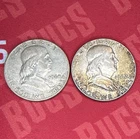 2 Benjamin Franklin Half-Dollars.