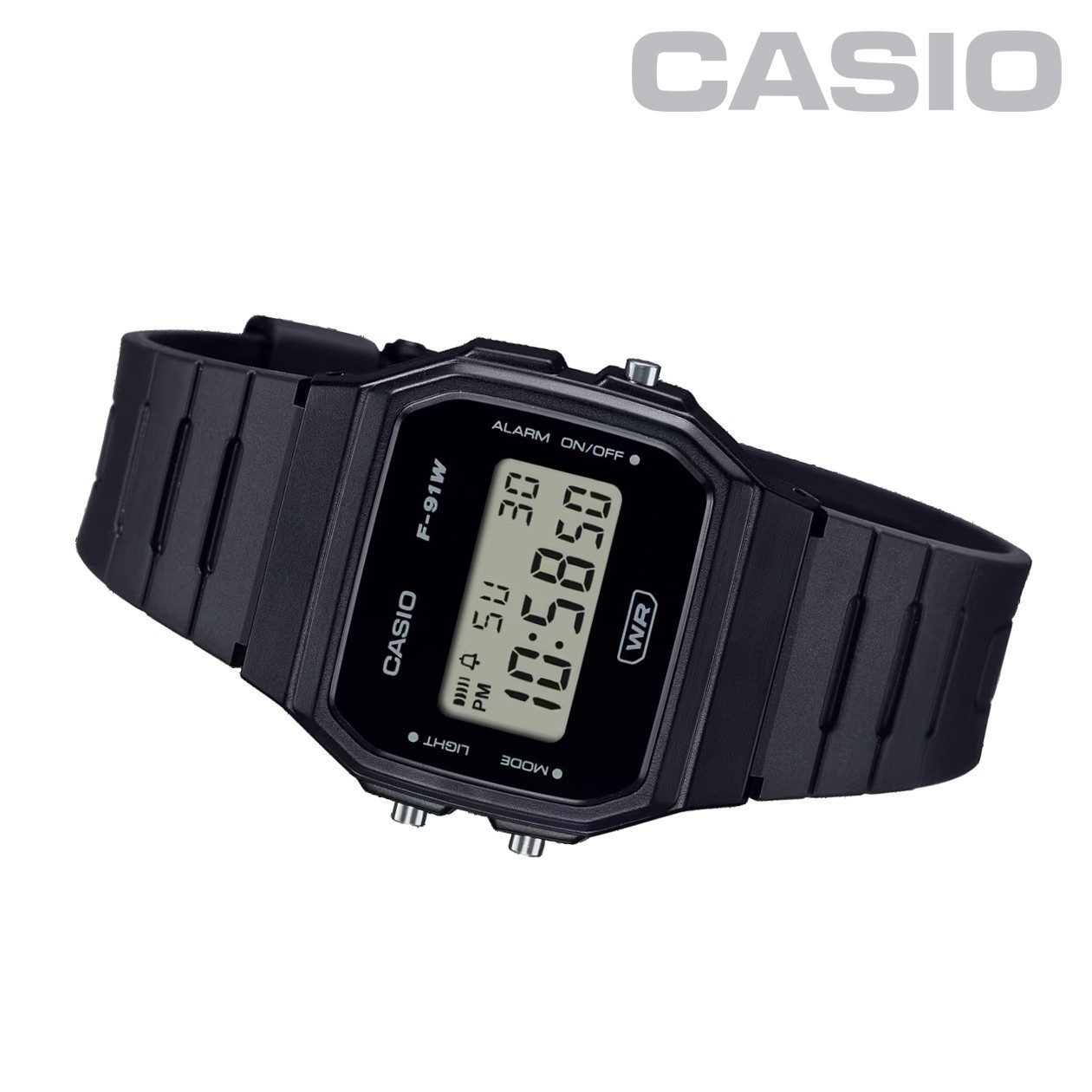 CASIO F-91WB-1A Simple Minimalist Mono Tone Face Classic Digital Watch ...