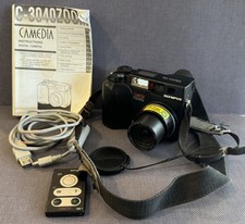 Olympus CAMEDIA C-3040 Zoom 3.3MP Digital Camera Black BUNDLE TESTED READ
