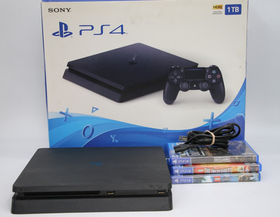 Sony PlayStation 4 Slim 1TB Console CUH-2215B W/ Games