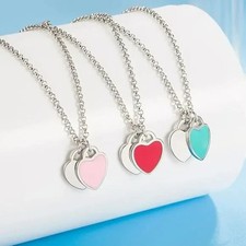 Women  s Stainless Steel l Chain Heart Pendant Necklace  Bracelet set