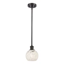 Innovations 516-1S WHM 1Lt 6" Stem Mini Pendant, BZ - 516-1S-OB-G1216-6WM