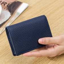 Mens Wallet Front Pocket Slim Wallet Genuine Leather ID/Credit Holder Card Case