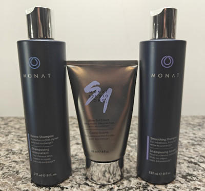 New Sealed Monat Renew + Smoothing Shampoo 8oz + Blowout Cream 4oz w/ Rejuveniqe