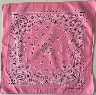 34* Ein rosa Paisley 22 Zoll quadratisches Vintage 100 % Baumwolle Bandana von HAV-A-HANK