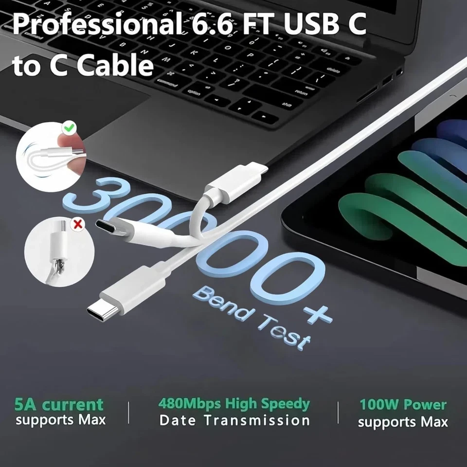 96W USB C Super Fast Charger, Replace Mac Book Pro 100W The power adapter, for M - Image 4 of 4