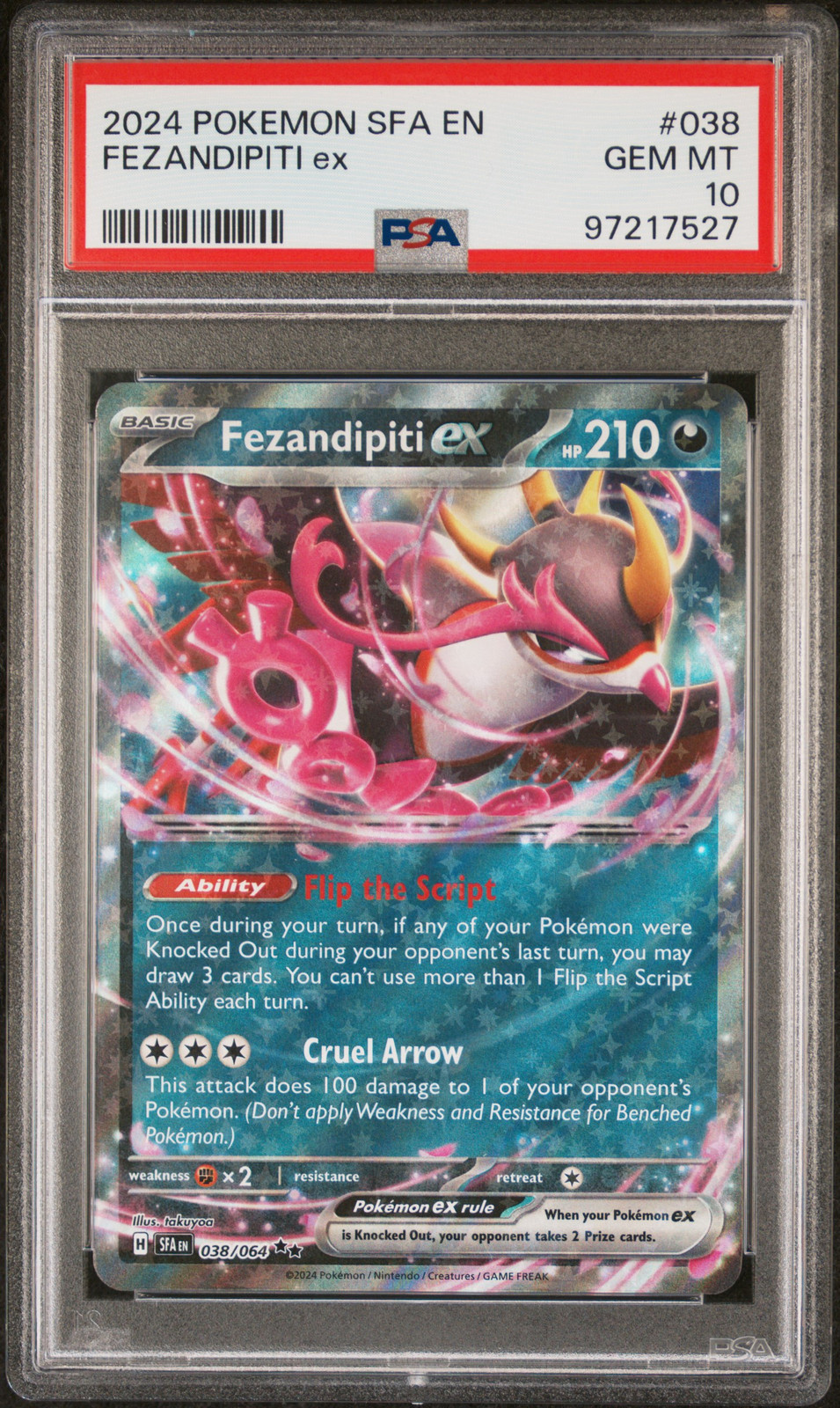 2024 POKEMON SFA EN-SHROUDED FABLE #038 FEZANDIPITI EX PSA 10 | eBay