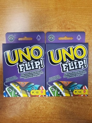 2 Pack: UNO FLIP! Card Game Double-Sided Deck 2-10 Players Ages 7+ (1062) F