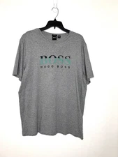 Hugo Boss Men's "Tee 3" Gray Logo Print Short Sleeve T-Shirt XXL
