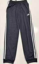 Adidas Youth XL 18/20 Track Pants Gray Joggers 3 Stripe Athletic Boys Girls
