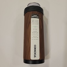 Enfriador de latas Corkcle Slim Artican madera de nogal latas altas de 12 OZ adaptador de 8,4 OZ NUEVO CON ETIQUETAS