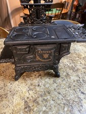 Vintage Crescent Cast Iron Stove with Accessories - 13" Wide