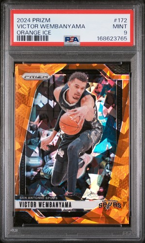 2024-25 Panini Prizm #172 Victor Wembanyama Prizms Orange Ice PSA 9