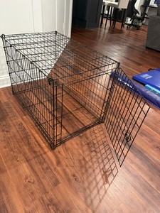 Black Steel Wire Folding Dog Crate w/ Door 48 in L Model 1524 Affenpinscher