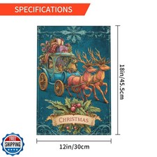 Christmas Deer Garden Flag 12x18 Inch Double Sided Outdoor Flag Decorations B...