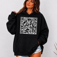 Rickroll QR Code Hoodie, Scan Me Prank, Rick Astley Funny 80s Meme