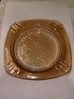 Jeanette Depression Carnival Glass Ashtray Floragold Louisa Square 4" MCM 1950s — photo 2