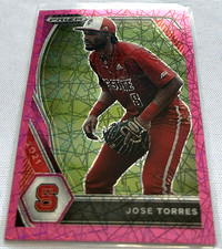 2021 Prizm Draft Picks Baseball Jose Torres NC State Wolfpack Pink Velocity