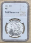 1883-O ** Morgan Silver Dollar ** NGC MS64 ** Blast White **