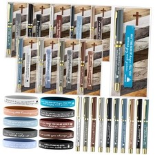 50 Sets/150pcs Christian Gifts Bulk Bible Verses Pens Boho Color Boho