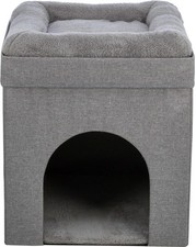 TRIXIE Crazy Cube Stackable Cat Condo with Scratching Pad  Foldable Indoor C...