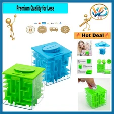Money Maze Puzzle Box 2 Pack Acrylic Gift Boxes for Kids & Adults – Blue & Green