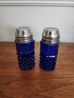 Vintage Cobalt Blue Glass Anchor Hocking Wexford Salt and Pepper Shakers — photo 4