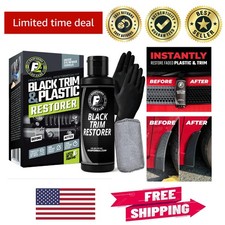 Waterproof Black Trim Restorer for Cars - 4oz Kit, Restores Faded Surfaces