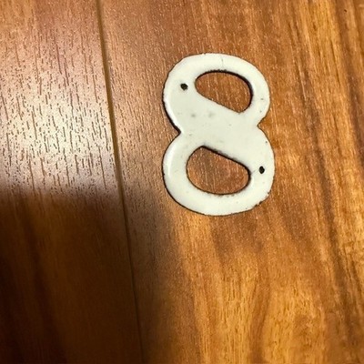 Vintage Porcelain Mini Number Sign Enamel