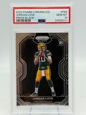 2020 Chronicles Jordan Love Prizm Black Rookie Card #PB4 R GRADED PSA 10 GEM MT. rookie card picture