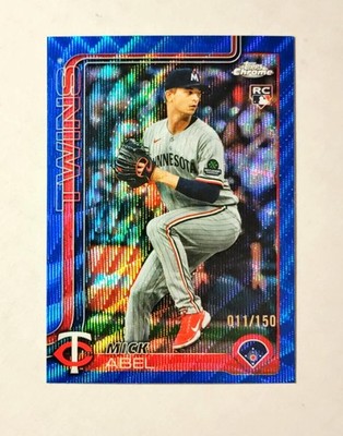Mick Abel 2025 Topps Chrome RC BLUE Wave REFRACTOR 011/150 Phillies #USC49 z61