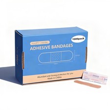 Adhesive Bandages 3/4" x 3" inch,1000 Count Bulk Plastic PE Strip Bandage, Wa...