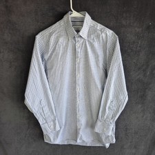 Charles Tyrwhitt Button Down Shirt Men 15.5-33 Classic Fit Blue Check