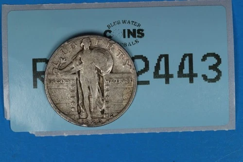 1929 25C STANDING LIBERTY SILVER QUARTER EARLY US TYPE COIN RAW-2443