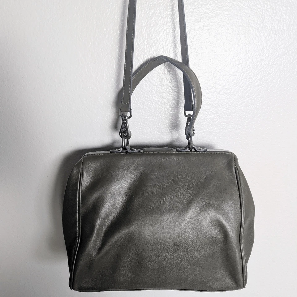 Bolso de Mano Bandolera Nardelli Italiano Verde Oliva Oscuro Cuero Bisagra Foto 4 de 4