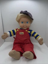My Buddy Doll Playskool 1991 Blonde Hair Blue Eyes Red Overalls Blue Hat Vintage
