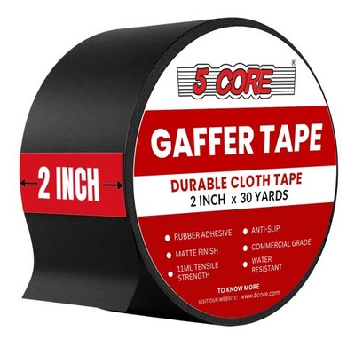 5 Core Gaffers Tape 2'' 30 Yards No Residue Water Resistant Gaff Matte Heavy Duty