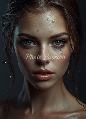 Foto A4 Frau Portrait abstraktes Farbposter (4164)