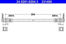 ATE 2x Bremsschlauch 24.5201-0204.3/2x für BMW 3er E30 5er E34 E28 6er E24 E12 1