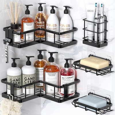 YASONIC Corner Shower Caddy Organizer, 5-Pack Adhesive Rustproof Stainless S...