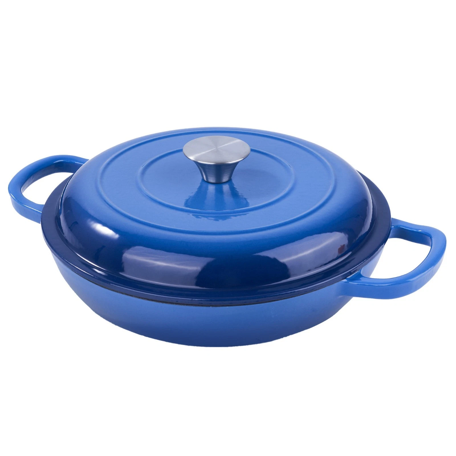3 Quart Enameled Cast Iron Dutch Oven Ceramic Exterior Non-Stick Stainless Steel