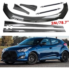 For Hyundai Veloster Carbon Fiber Front Bumper Lip Chin Spoiler Splitter Body K
