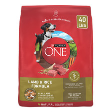 Purina ONE Plus Dry Dog Food for Adult Dogs, Lamb Rice Formula, 40lb Bag - NEW