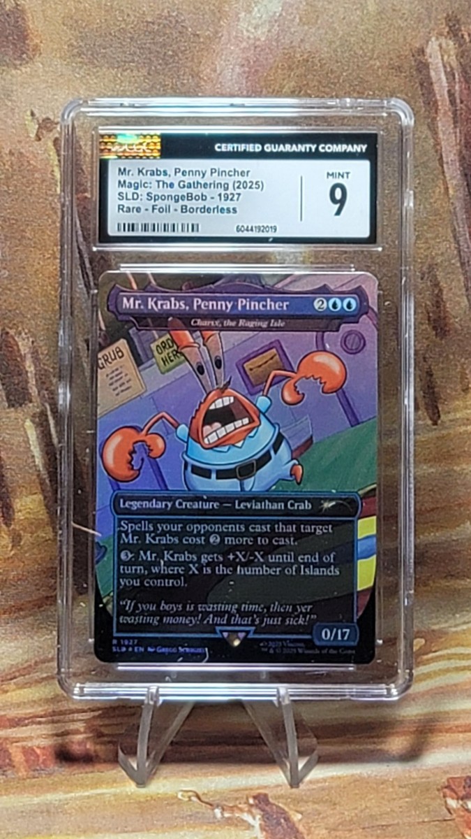 MTG Mr. Krabs, Penny Pincher #1927 🌈Foil Borderless Spongebob
