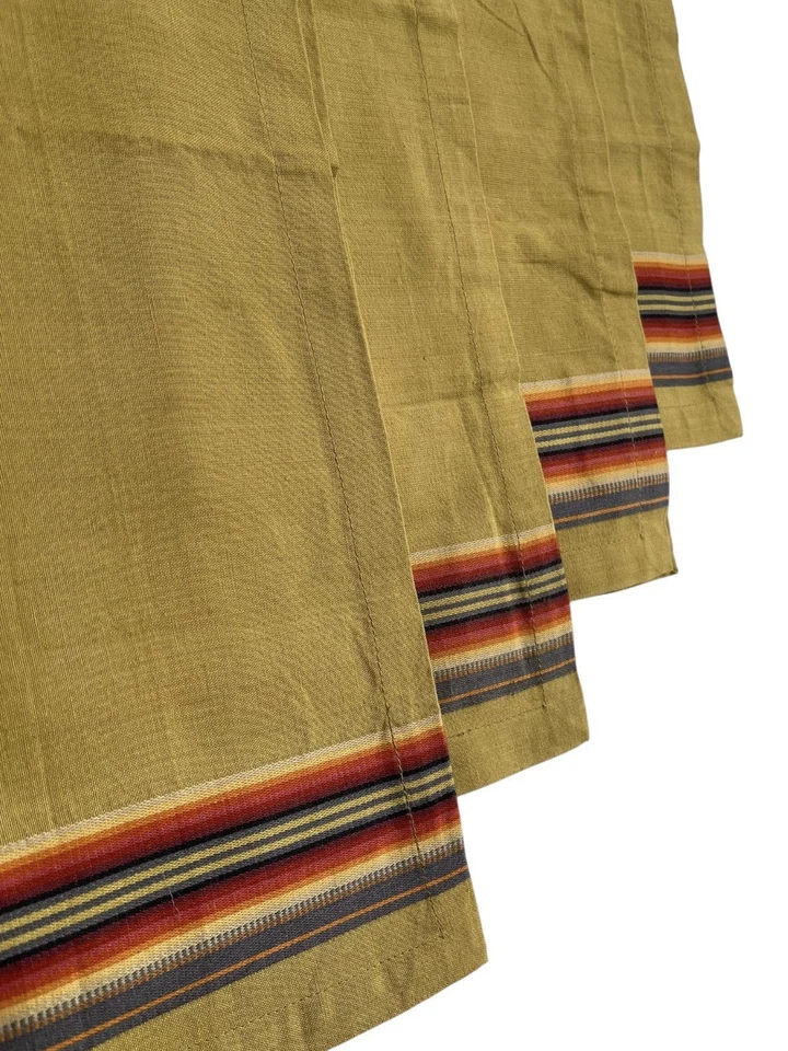 NUEVO Juego de 4 servilletas de algodón Castillo amarillo-naranja 21x21” caja y barril Foto 4 de 4