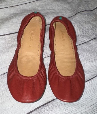 Tieks Gavrieli Ballet Flats Red Nappa Leather Womens Shoe Size 8 MINIMAL WEAR!